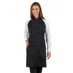 GREMBIULE ASSUAN NERO + ROSSO 65% Pol. 35% Cot. ISACCO 037307