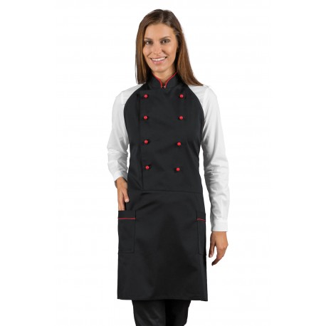 Apron ASSUAN Black + Red 65% Pol. 35% Cot. ISACCO 037307