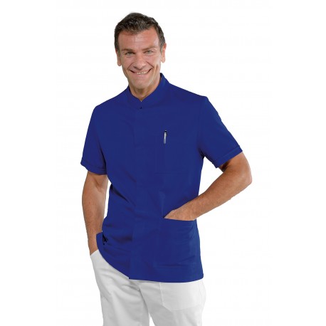 Tunic CORFÙshort sleeveElectric blue 65% POLYESTER  35% Cotton ISACCO 055016M