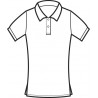 Polo Donna stretch Bianco/nero ISACCO 125100 - Fronte