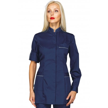 Tunic Antigua Blue + profile Grey 65% Polyester - 35% Cotton ISACCO 003002