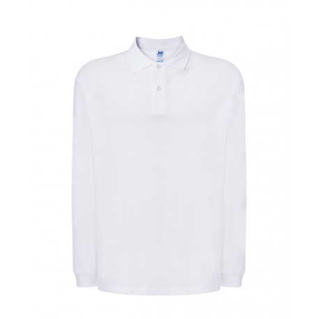 Polo regular manica lunga bianca