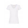T-shirt donna lady fit collo a v Bianca
