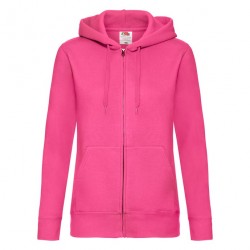 Felpa Cappuccio Zip Donna Fucsia