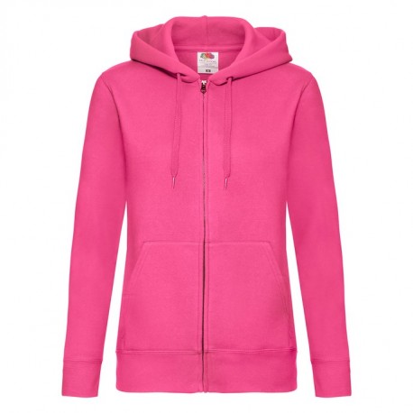Felpa Cappuccio Zip Donna Fucsia