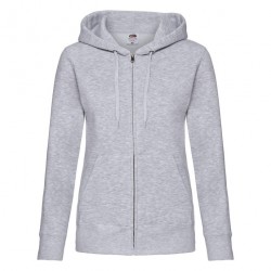 Felpa Cappuccio Zip Donna Grigio Melange