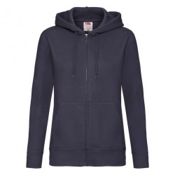 Felpa Cappuccio Zip Donna Blu Notte