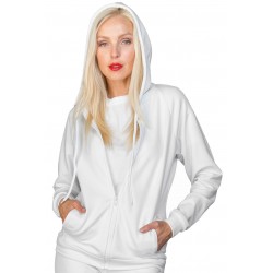 Felpa Unisex Zip E  Cappuccio Bianco ISACCO 130350