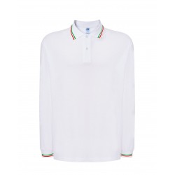 Polo regular Manica Lunga Bianca + Italia