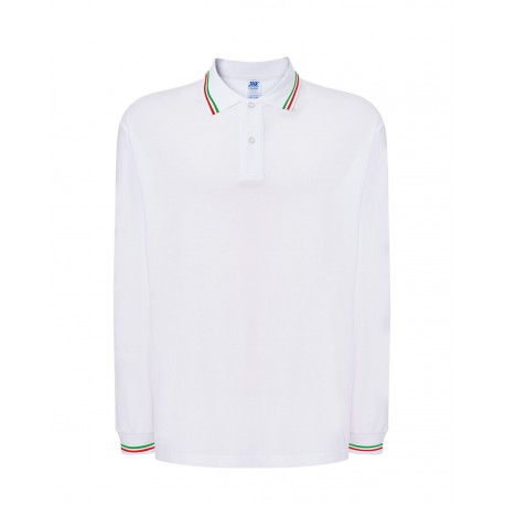 Polo regular Manica Lunga Bianca + Italia