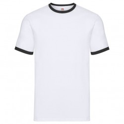 T-shirt ringer bianco con profili neri