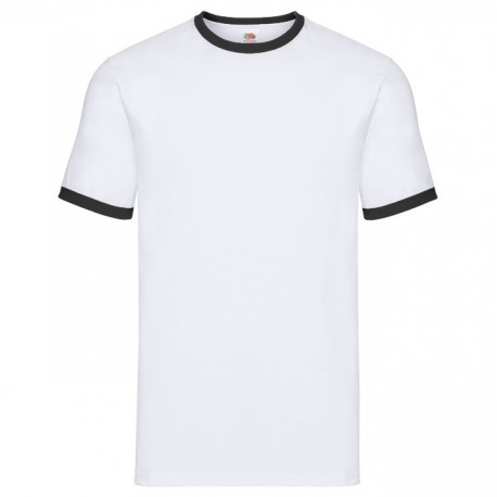 T-shirt ringer bianco con profili neri