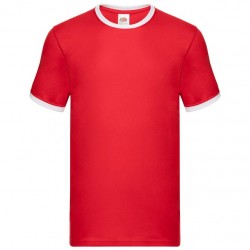 T-shirt ringer Rossa profilo bianco