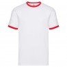T-shirt ringer bianco con profili rossi