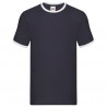 T-SHIRT RINGER PROFILO BIANCO - BLU NAVY