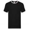 T-shirt ringer nera profilo bianco