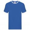 T-shirt ringer blu royal profilo bianco