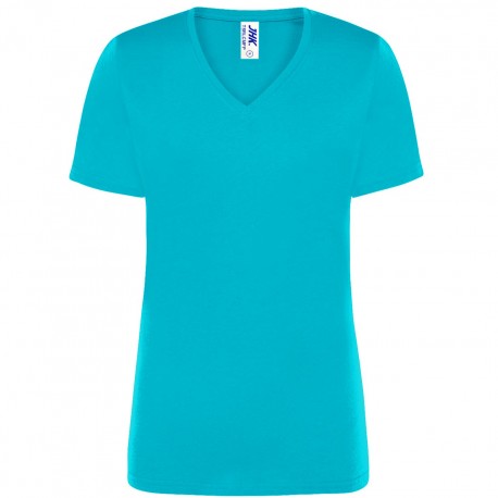 REGULAR LADY V-NECK turchese