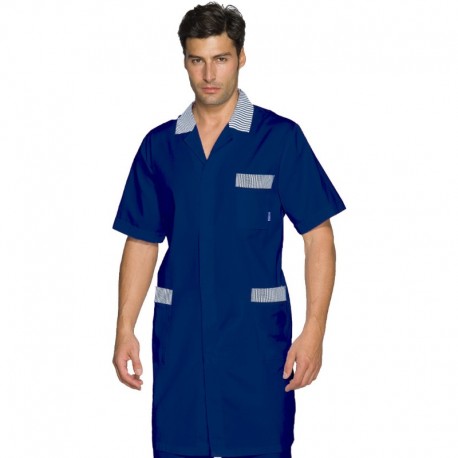 Camice Toronto Blu Rifiniture a Righe blu Mezza Manica ISACCO 061302MNEW