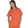 Casacca collo a v pol/cot corallo ISACCO 045711