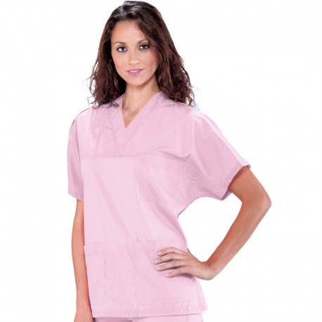 CASACCA COLLO A V POL/COT ROSA