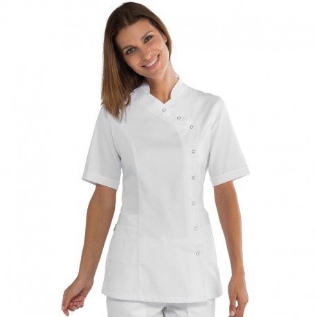 Casacca nizza bottoni a pressione m/m bianco