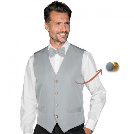 Gilet cameriere unisex grigio