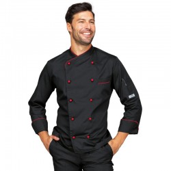 Giacca panama slim nero + rosso